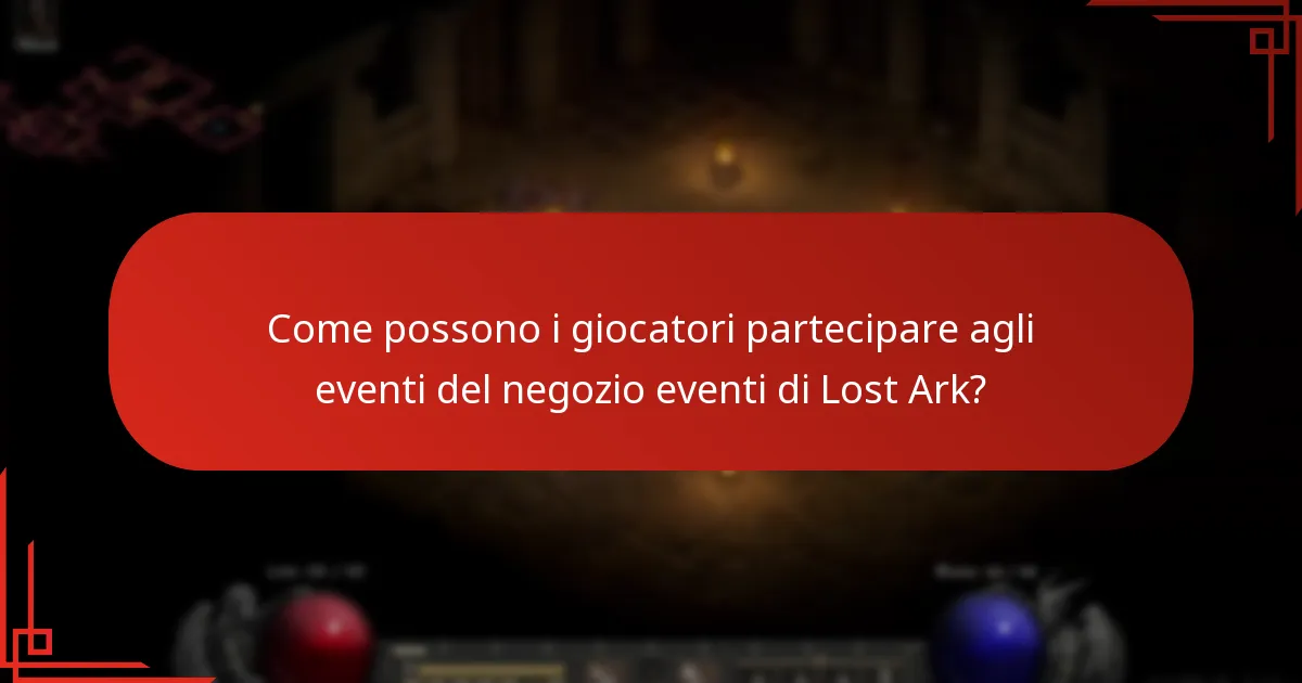 Quando si svolgono gli eventi del negozio eventi di Lost Ark?