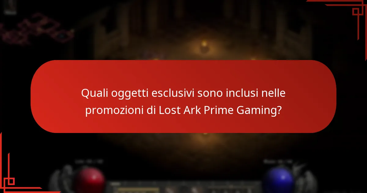 Quali oggetti esclusivi sono inclusi nelle promozioni di Lost Ark Prime Gaming?